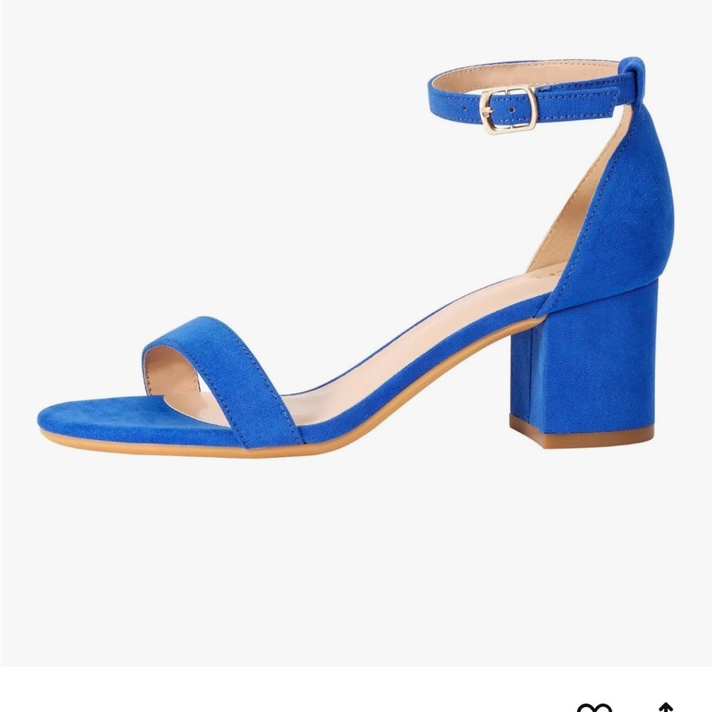 Royal Blue Chunky Block Heel Sandals 2”  - size 7.5